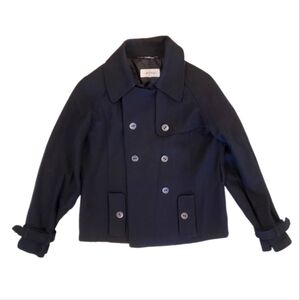 Calvin Klein Women's Black Double Breasted Wool Blend Peacoat Jacket Medium‎